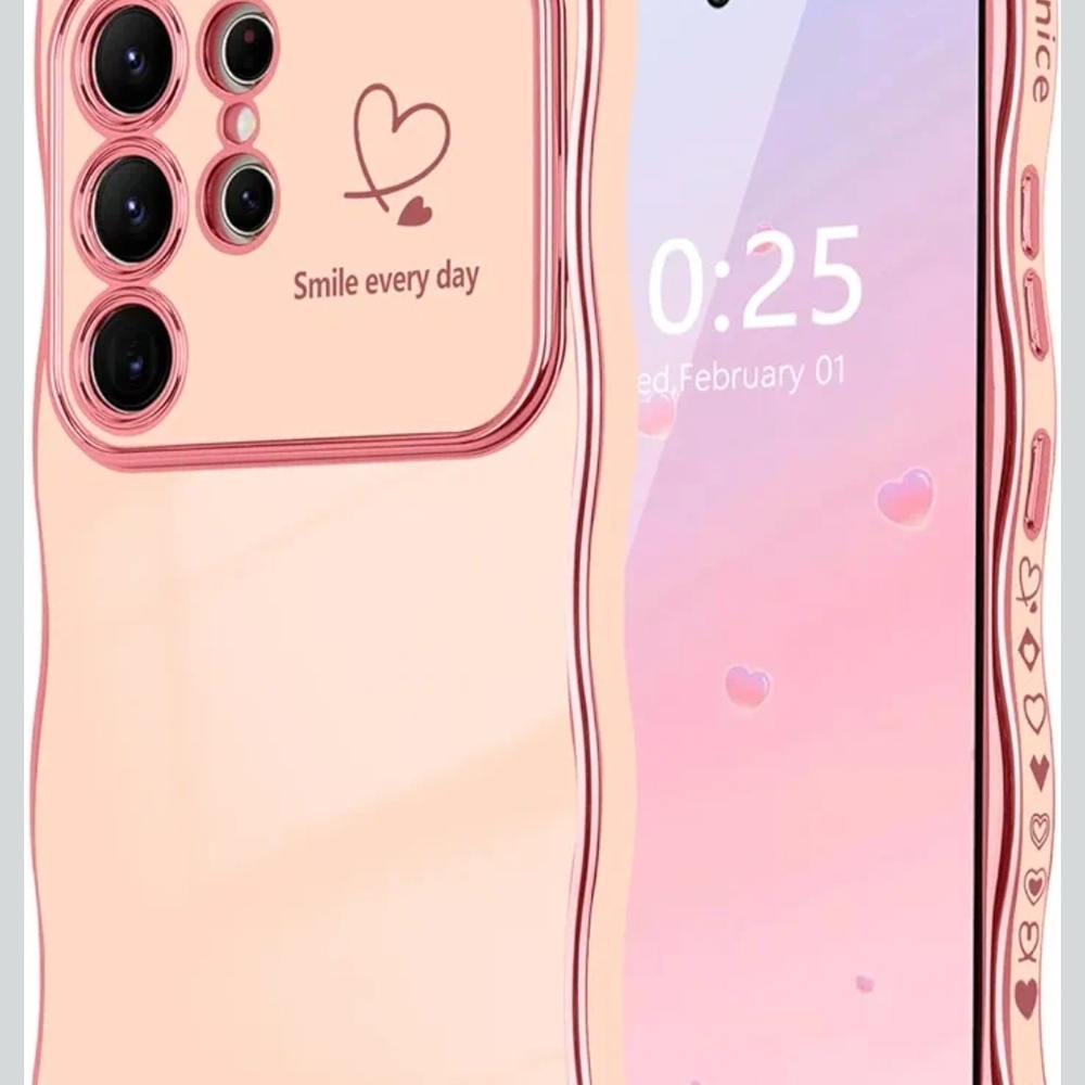 S25 ULTRA Pink Heart Design Phone Case